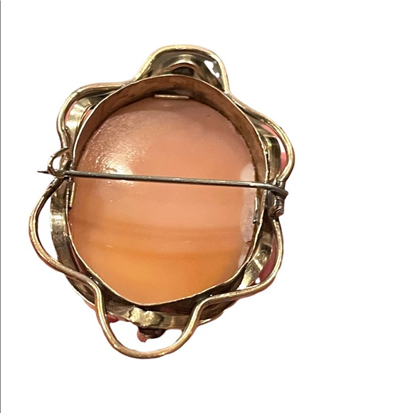 Antique Large 10k Gold Filled Shell Carnelian Shell Dianna Cameo 1850 Victorian - Picture 8 of 15